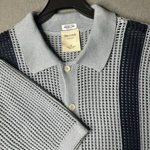 Massive Luxury Knit Crochet Mens Shirt Size Medium New without tags‎ vintage